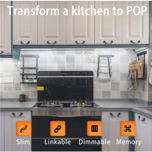 LED Under Cabinet Lighting Kit, 3pcs 12" Ultra Slim Under Counter Light Bars - Picture 2 of 6